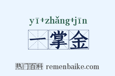 一掌金是什么意思的图片